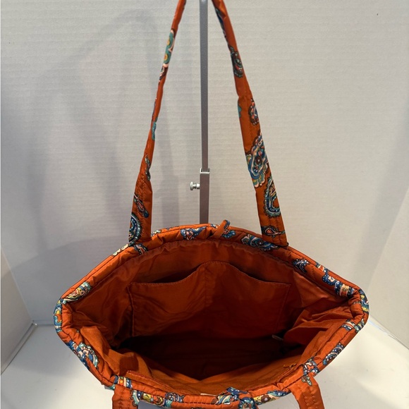 NWT Vera Bradley. Manor Paisley Quilted Tote Bag - Orange - Picture 7 of 14